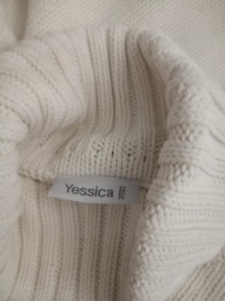 Jersey unisex cuello vuelto blanco roto talla S