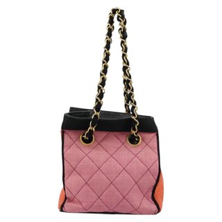 CHANEL Matelasse Chain Shoulder Bag Straw