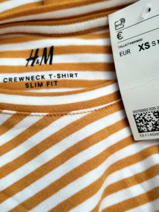 Camiseta H&M Rayas Naranja Talla XS