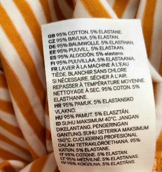 Camiseta H&M Rayas Naranja Talla XS