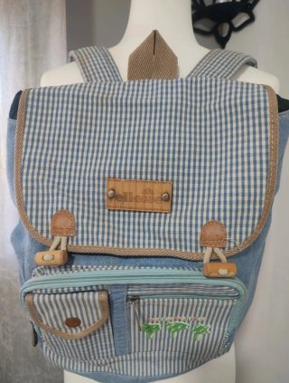 Ellesse Vintage Mochila cuadros y vaquera