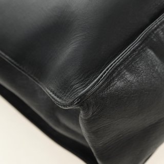 CHANEL Chain Tote Bag Leather Black Gold CC Auth
