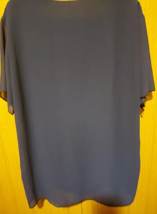 Blusa donna blu plissettata