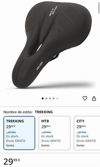 Sillín de bicicleta VELMIA impermeable