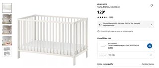 Cuna Ikea Gulliver Blanca con barandilla