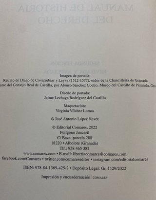 Manual de Historia del Derecho