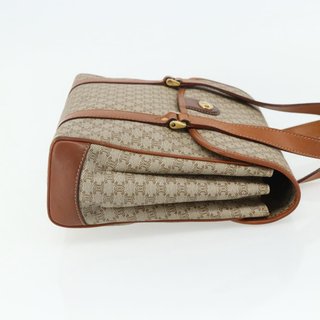 CELINE Macadam Canvas Hand Bag PVC Beige Gold