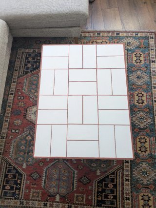 Mesa Centro Vintage Azulejos Blancos