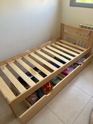 Cama 80cm Madera Maciza Lufe