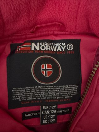 Abrigo Geographical Norway rosa