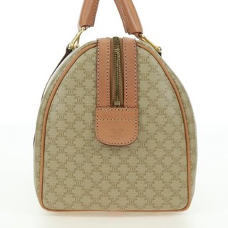 CELINE Macadam Canvas Mini Boston Bag PVC Beige