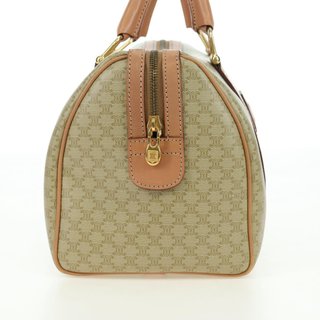 CELINE Macadam Canvas Mini Boston Bag PVC Beige