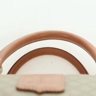 CELINE Macadam Canvas Mini Boston Bag PVC Beige