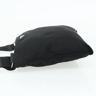 PRADA Shoulder Bag Nylon Black Silver Auth 180168