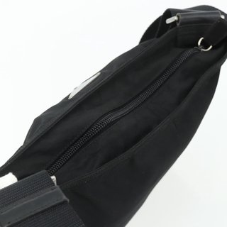 PRADA Shoulder Bag Nylon Black Silver Auth 180168