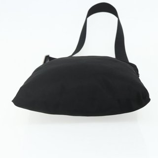 PRADA Shoulder Bag Nylon Black Silver Auth 180168