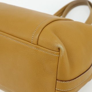 PRADA Tote Bag Leather Brown Silver Auth 179442A