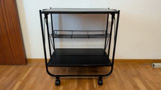 DRW Camarera Plegable Negra con Ruedas