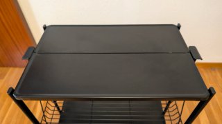 DRW Camarera Plegable Negra con Ruedas