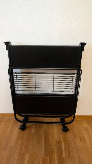 DRW Camarera Plegable Negra con Ruedas