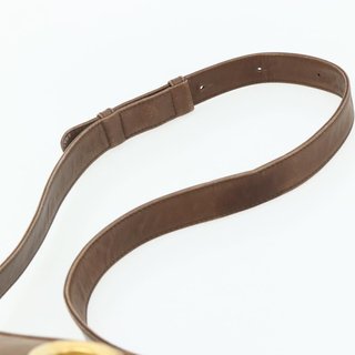 CELINE Circle Shoulder Bag Leather Brown Gold