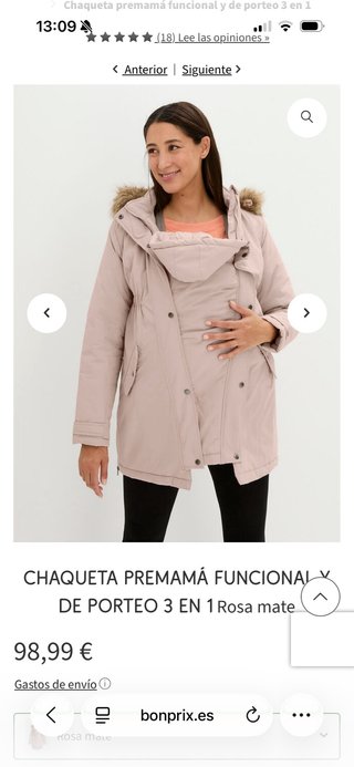Abrigo premamá Bonprix Beige