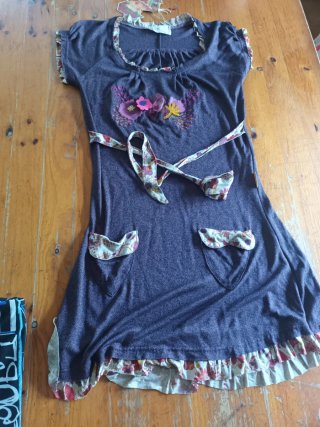 Vestido manga corta estampado floral