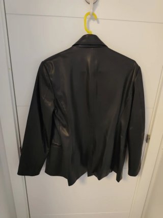 Americana Piel Mujer Zara Negra