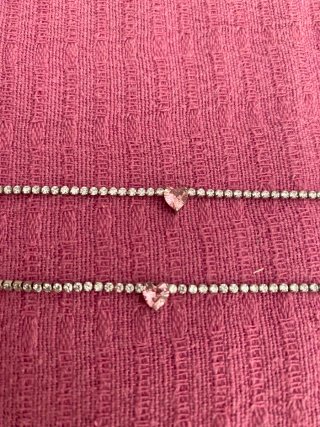Set collana e bracciale cuori rosa