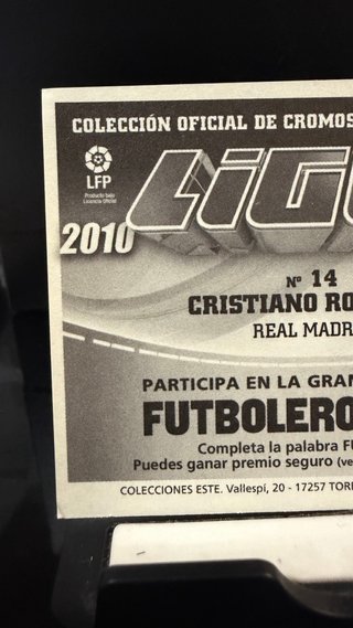 Cromo Cristiano Ronaldo Real Madrid LFP