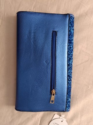 Bolso de fiesta azul con pedrería