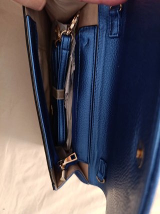 Bolso de fiesta azul con pedrería