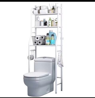 Estantería de baño metálica blanca