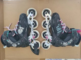 Patines en línea Oxelo negros y rosas