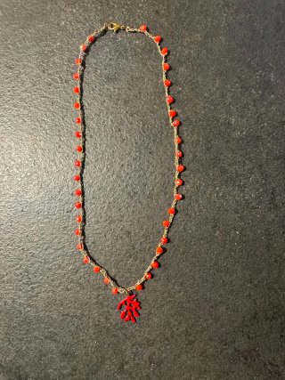 Collana girocollo donna corallo rosso