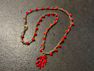 Collana girocollo donna corallo rosso