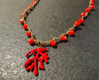 Collana girocollo donna corallo rosso