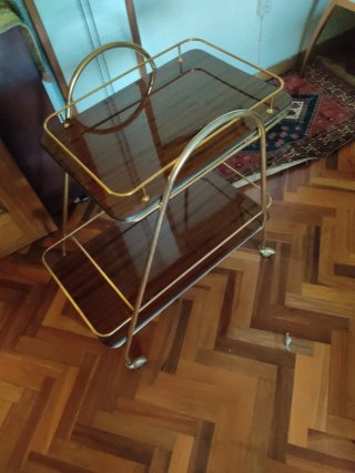 Mesa camarera vintage madera y metal