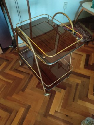 Mesa camarera vintage madera y metal