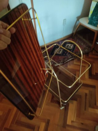 Mesa camarera vintage madera y metal