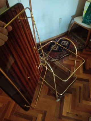 Mesa camarera vintage madera y metal