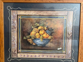 Cuadro de frutas y uvas