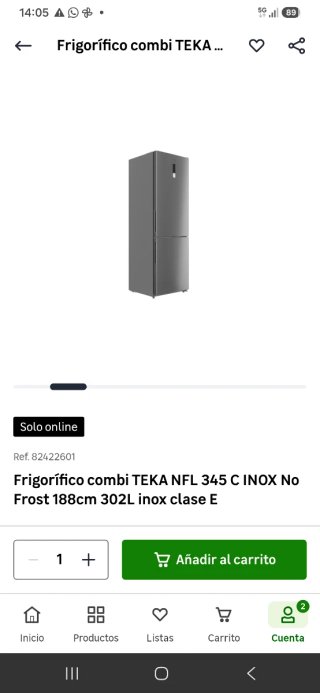 Nevera Teka Acero Inoxidable