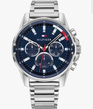 Reloj Tommy Hilfiger Multifunción Azul y Plateado