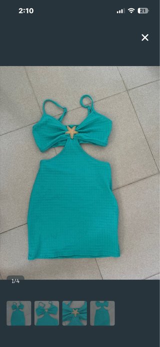 Vestido azul con estrella de mar