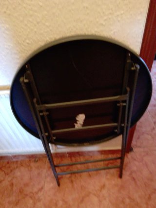 Mesa plegable cristal y metal