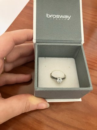 Anello Brosway Argentato con Zirconi