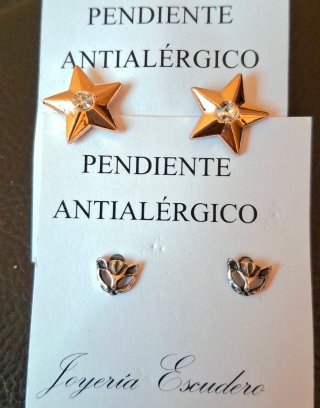 Lote 3 pendientes y 2 pulseras