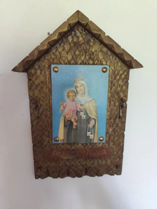 Objeto religioso vintage Ave Maria