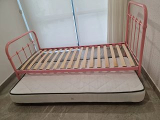 2 Camas Infantiles 90cm con colchón y 1 cama Nido